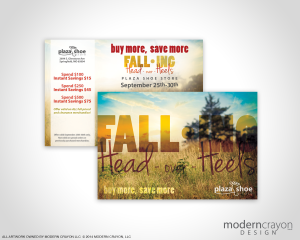 Plaza Shoe Store Fall Event Postcard